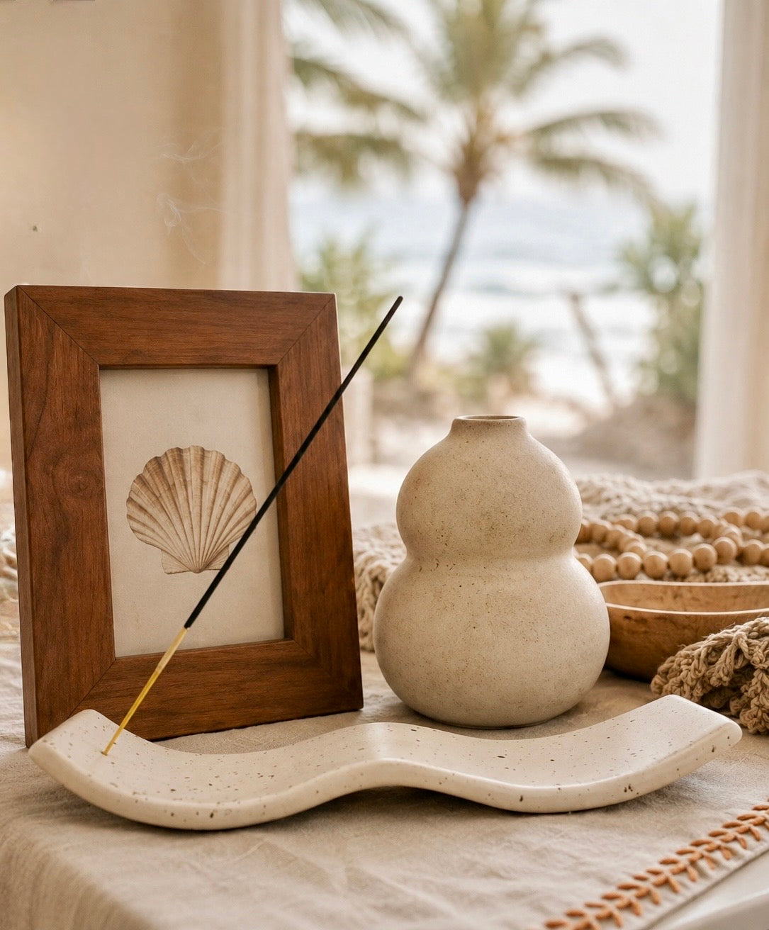 Ombak Ceramic Incense Holder