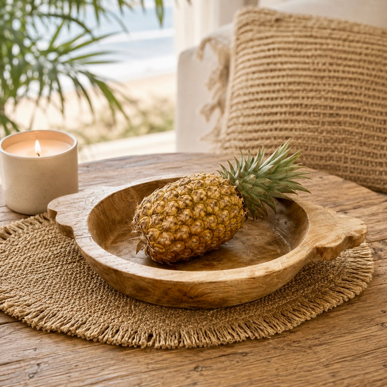 Kayu Hand-Carved Display Bowl 🍃