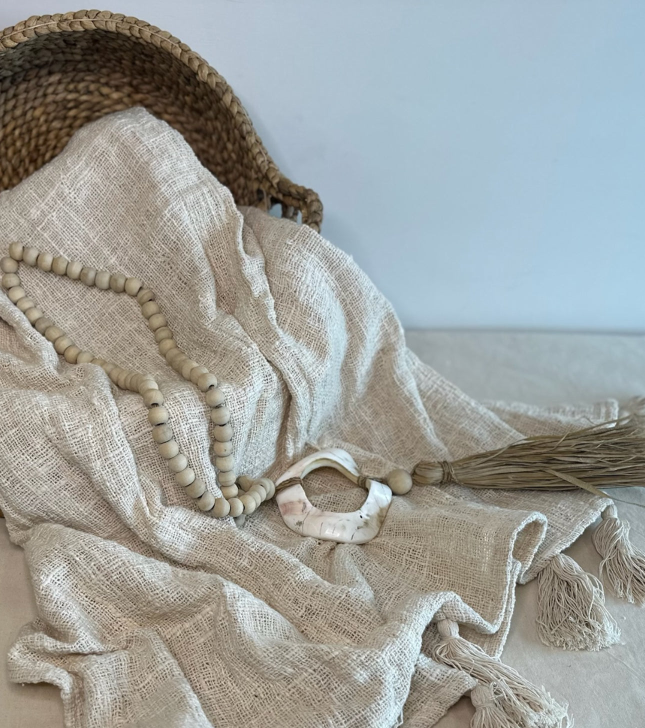 Shell & Beaded Seagrass tassel