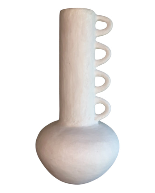 Handmade Clay Vase - Whitewash over Terracotta