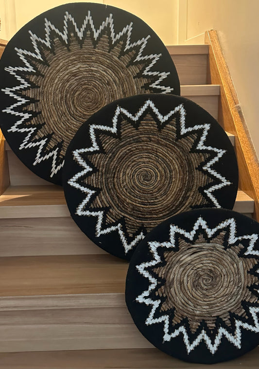 Woven Wall Baskets - Set 3 Wall Feature