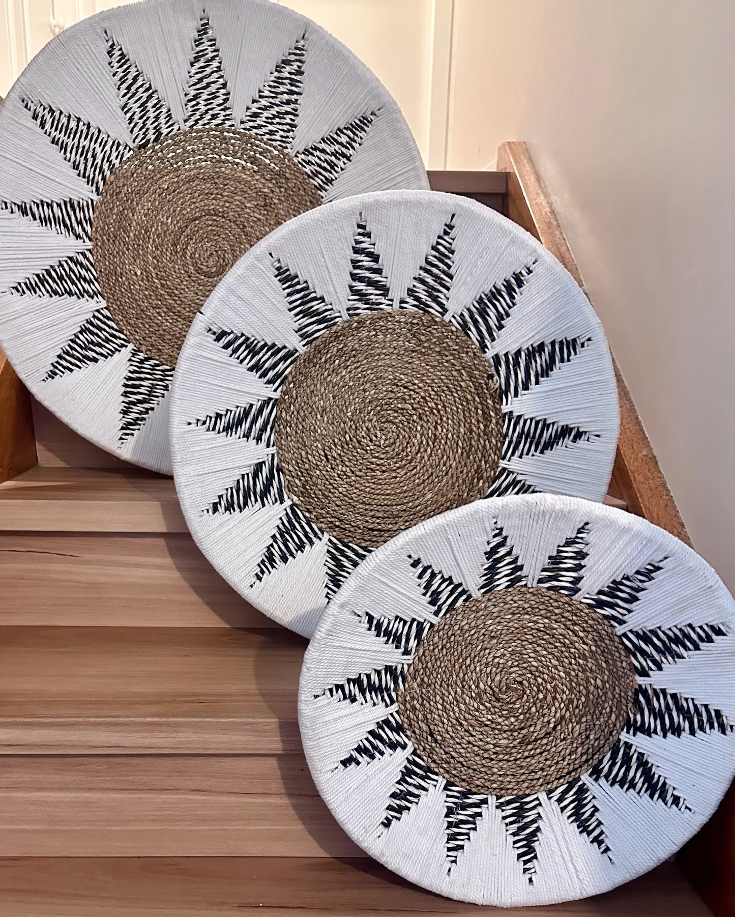 Woven Wall Baskets - Set 3 Wall Feature