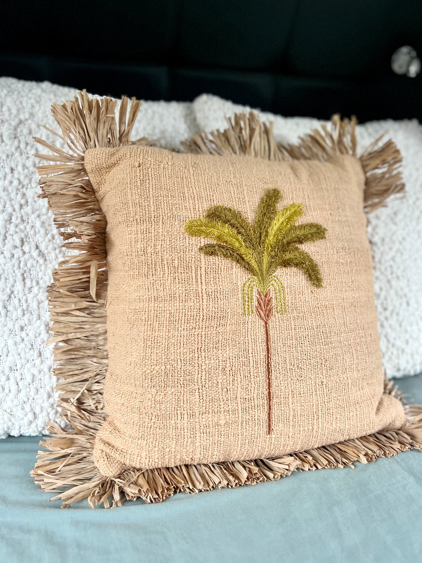 Peach Palm Cushion
