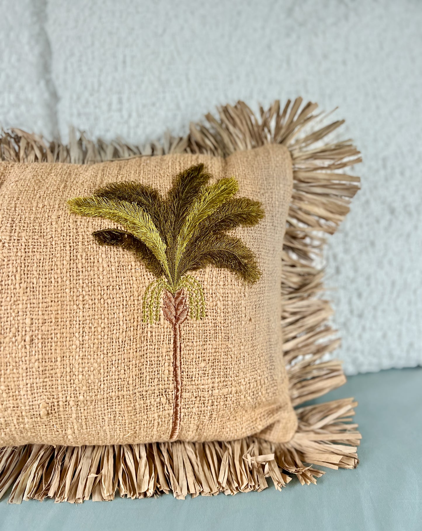 Peach Palm Cushion