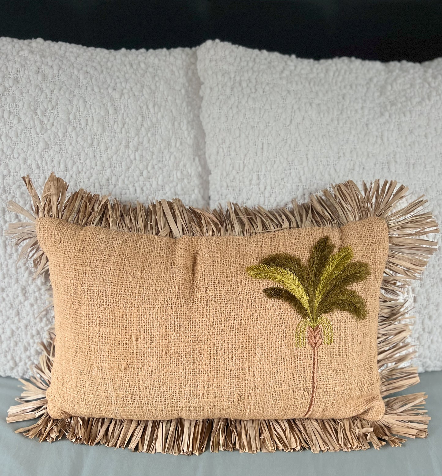 Peach Palm Cushion
